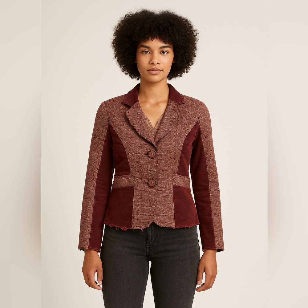 Buffalo David Bitton Jacket Womens‎ Medium Elizabeth Blazer Distressed Lace